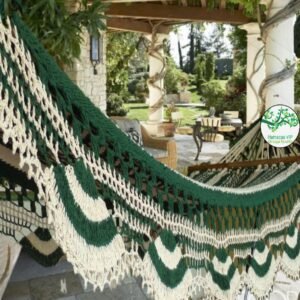 Hamaca verde oscuro con blanco cod0151