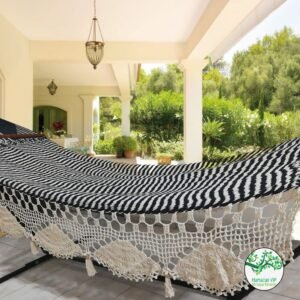 Hamaca azul marino con blanco entretejido cod0166