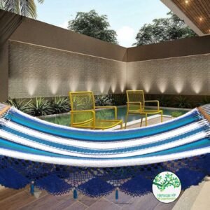 Hamaca azul , verde billar y blanco cod0157