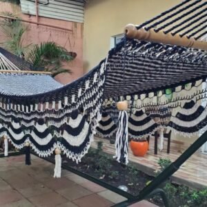 Hamaca blanco con negro, tamaño medium cod0183